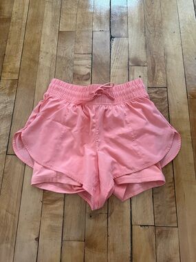 90 Degree By Reflex Pink Layered Athletic Shorts
